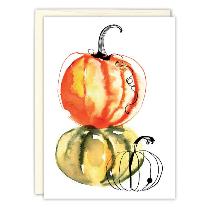 Halloween-kaart met gestapelde pompoenen voor wholesale door Biely & Shoaf