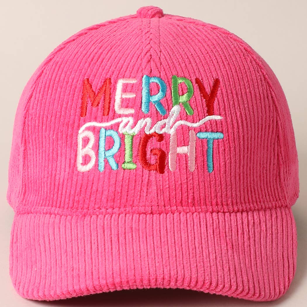 Fashion City - Wholesale Baseball Cap - Women's - MERRY BRIGHT Embroidery Corduroy Cap12