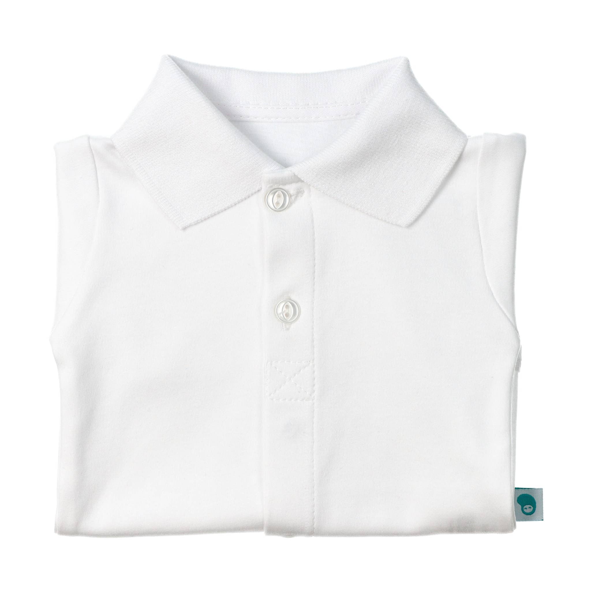 Bean Baby Clothes - Vente Body (sans pieds) – bébé - Body bébé en coton avec col polo blanc.6