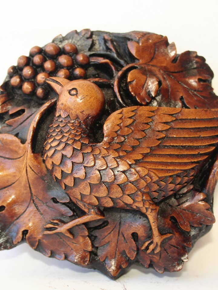 Bird Pecking Grapes - Reproduction Lincoln Cathedral Carving for wholesale by Oakapple Designs Ltd