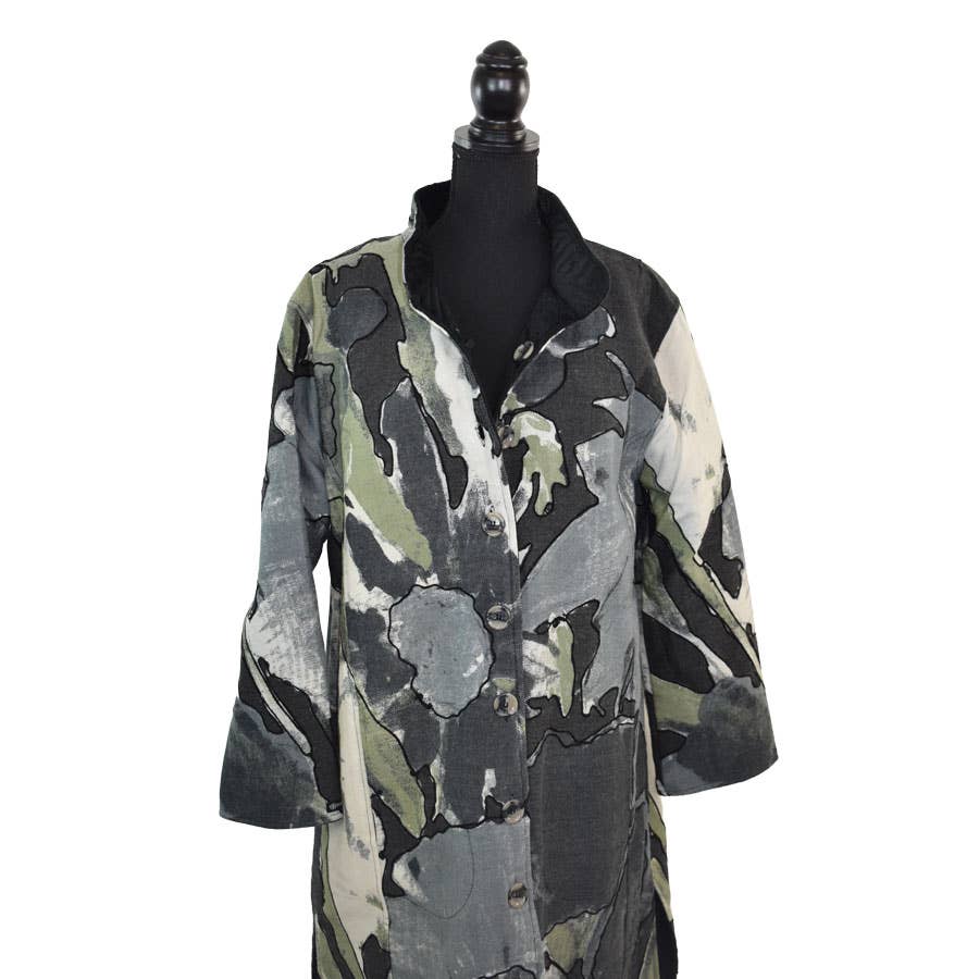 Dupatta Designs - Wholesale Trench Coat - Women's - Diana Handcrafted Floral Reversible Trench Coat5