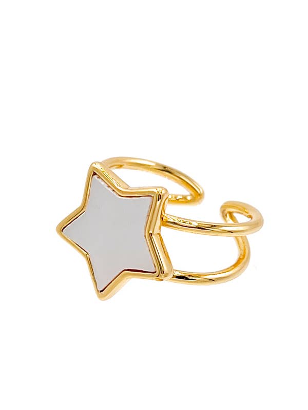 ANILLO EN FORMA DE ESTRELLA CON DISEÑO DE MOPA para venta al por mayor de Andrea Bijoux