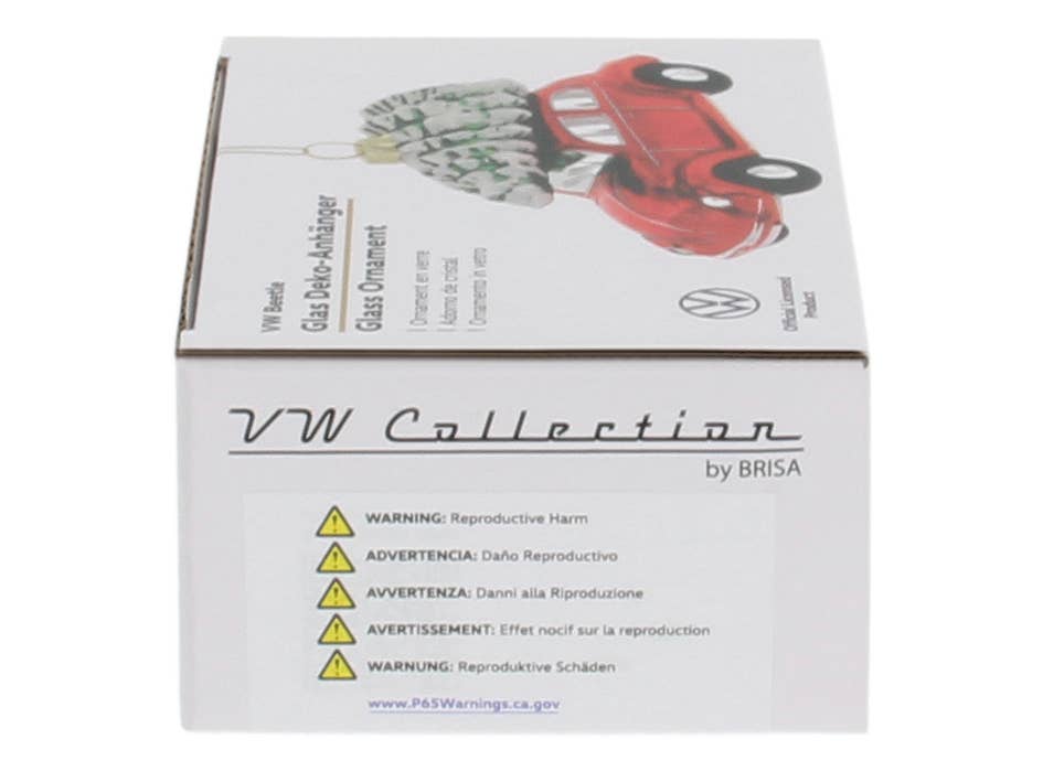 VW Collection by BRISA – Großhandel Verzierung – VW Käfer Glasdekoration Weihnachtsornament - RD mit Baum5