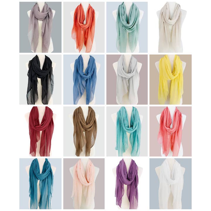 JC Sunny Fashion - Venta al por mayor Bufanda - Mujer - JC023514 21 Colores - Bufanda de Color Sólido Súper Suave21