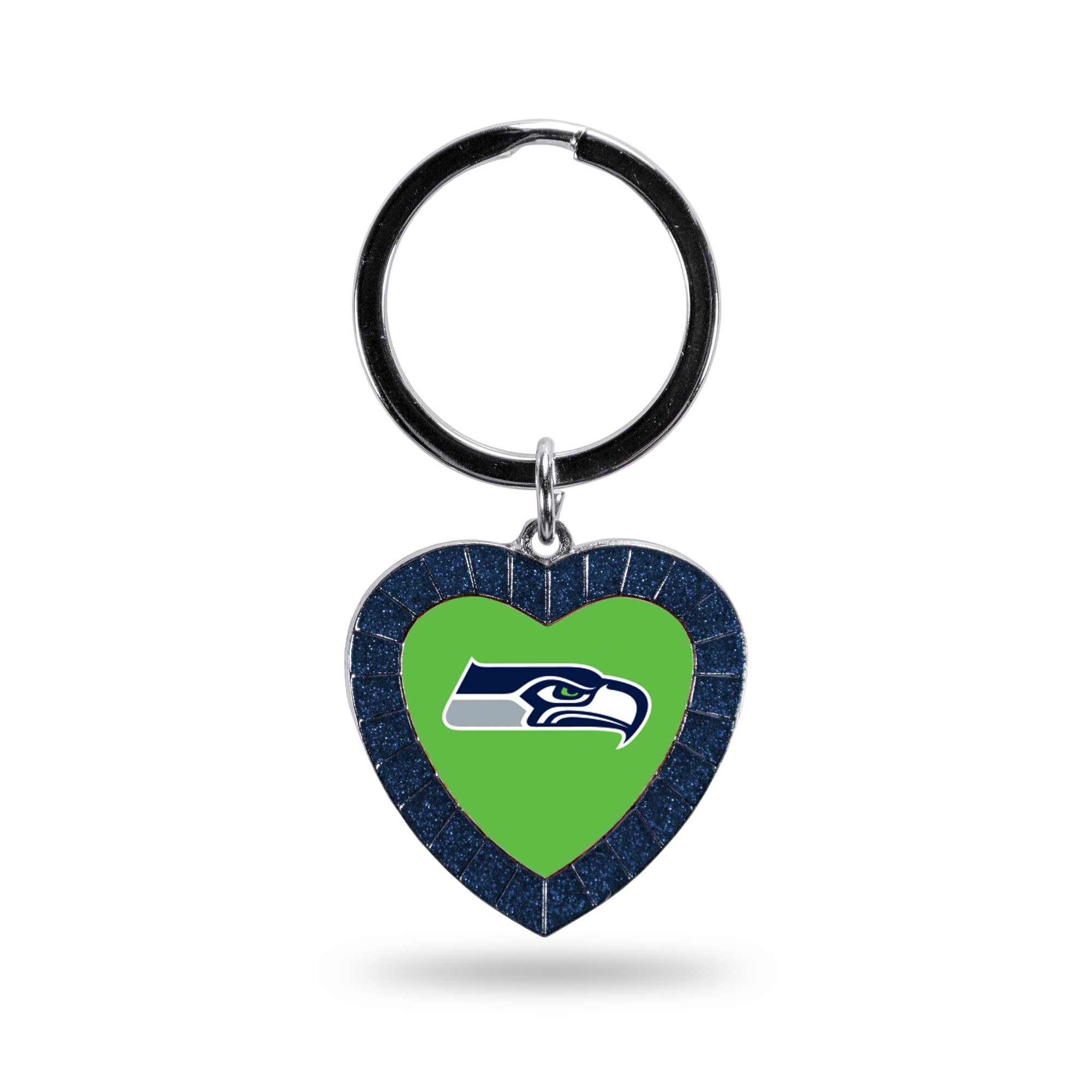 Rico Industries - Wholesale Keychain - Unisex - NFL Seattle Seahawks Navy Colored Rhinestone Heart Keychain