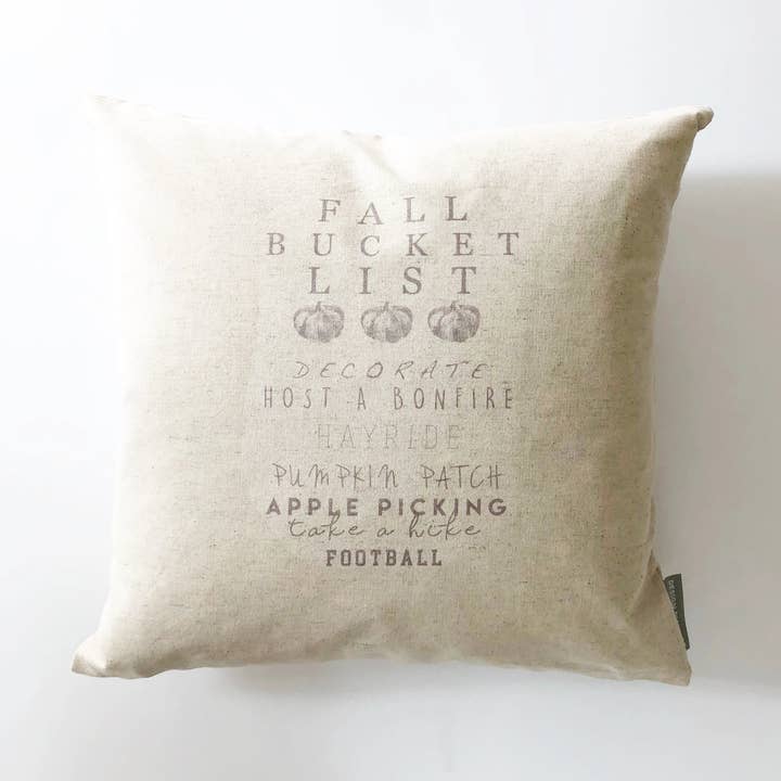 Capa de almofada Fall Bucket List por atacado de Design District Co