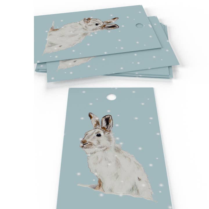 Re-wrapped - Wholesale Flat wrap - Winter White Hares Wrapping Paper • ECO Friendly • UK Made4