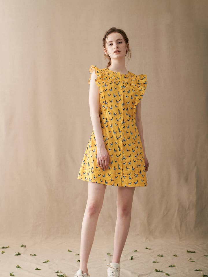 Vestido plisado Arica Skating Chicken para venta al por mayor de RWBE