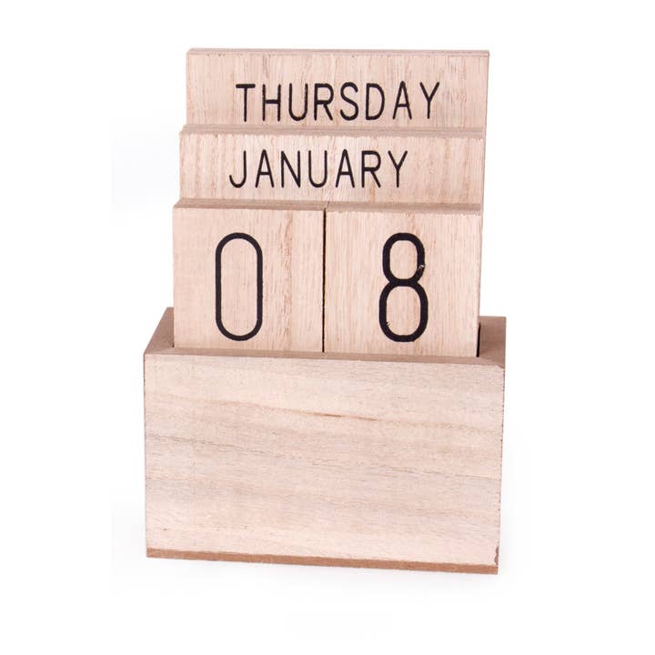 NATURAL WOOD PERPETUAL CALENDAR HF for wholesale by Helio Ferretti