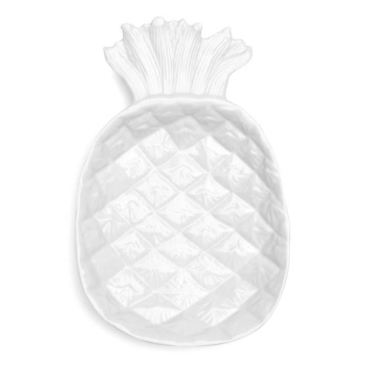 White 16" Pineapple Serving Platter for wholesale by Q Squared
