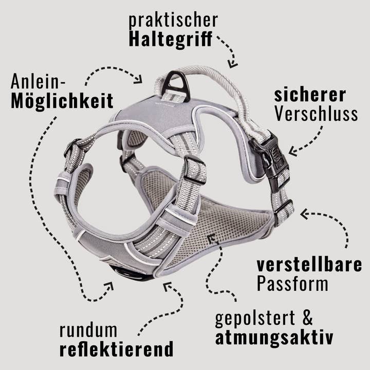 ne&no – Großhandel Haustiergeschirr – Hund – ne&no® Outdoor Brustgeschirr für Hunde + mit Ruckdämpfer2