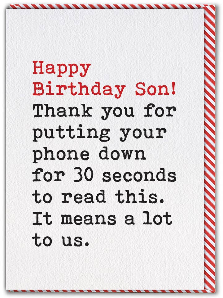 Funny Son Card - Telefoon naar beneden voor wholesale door Brainbox Candy