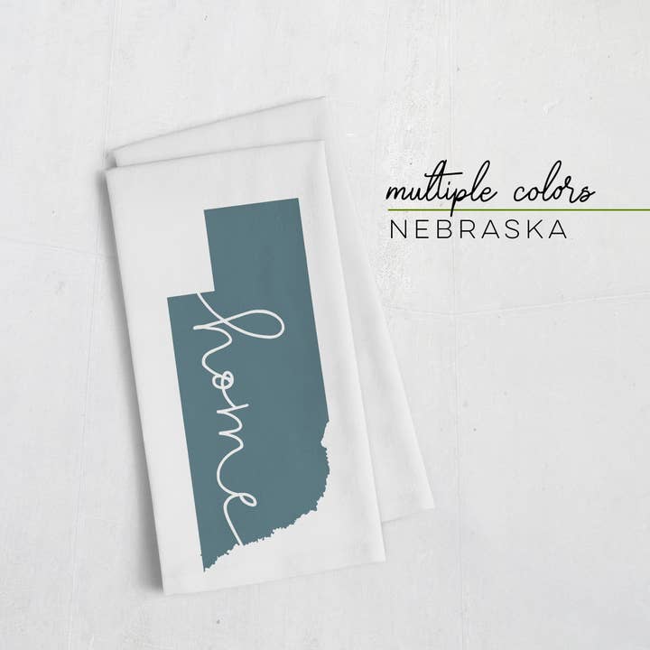 Nebraska „home“ Geschirrtuch | Mehrere Farben für den Großhandel von Paperfinch Design
