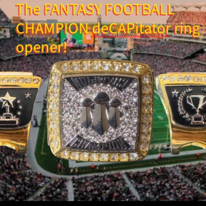 FANTASY SPORTS CHAMPION deCAPitator ringflaska & burköppnare för wholesale av Brassa Inc. The deCAPitator ring bottle & can tab opener