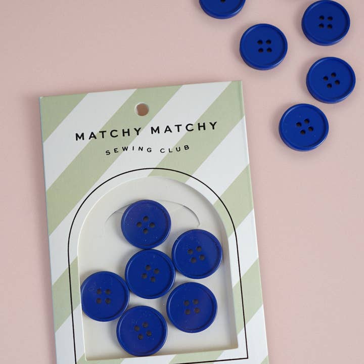 Matchy Matchy Sewing Club - Wholesale Sewing Button/Snap - Cobalt Retro Buttons1