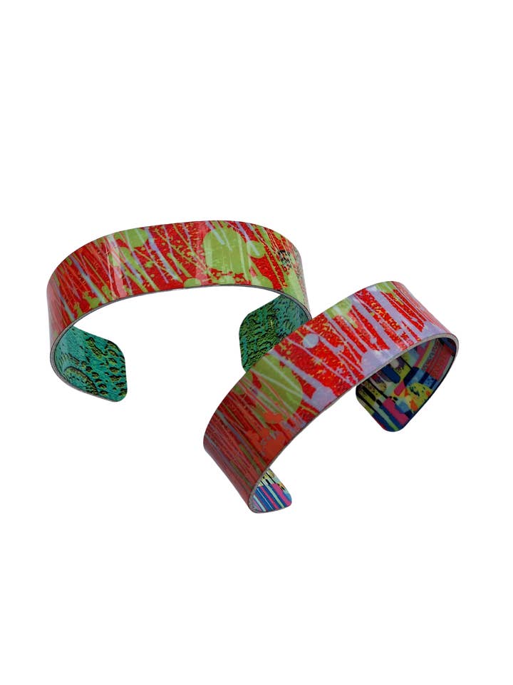 Aluminium Slimline Cuff Armbånd - Palimpsest Garden for engroshandel hos Rosimorosi