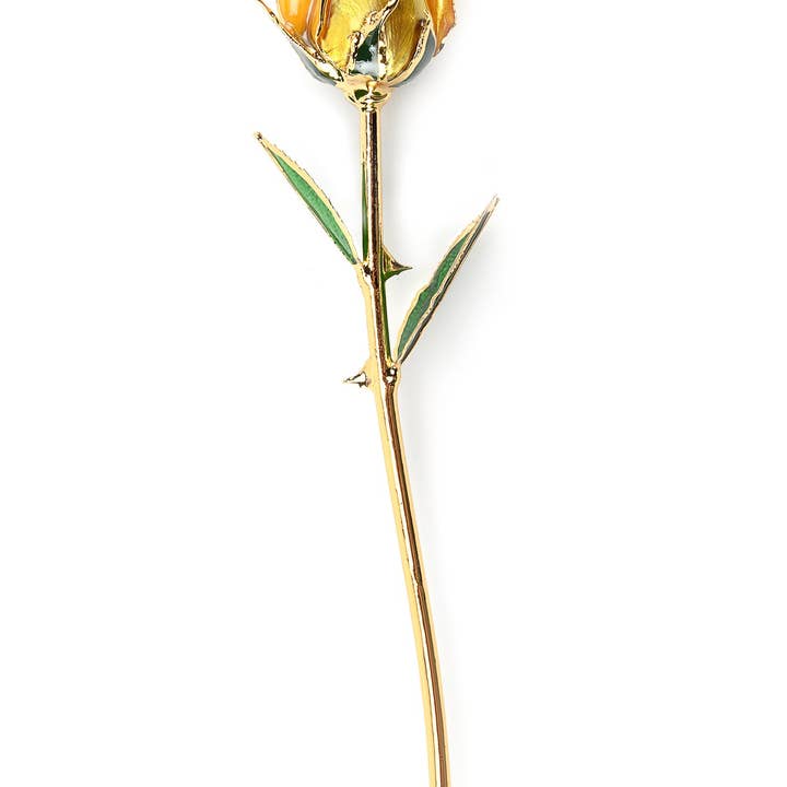 CHAKRA VIEW - Wholesale Artificial Flowers - 24 Karat Gold Dipped Rose Half Bloom - Yellow1