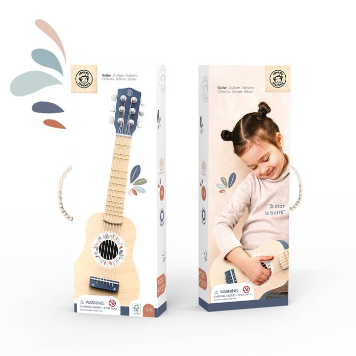 Speedy Monkey - Wholesale Musical Toy - Kids & Baby - Blue Wooden Toy Guitar for Kids