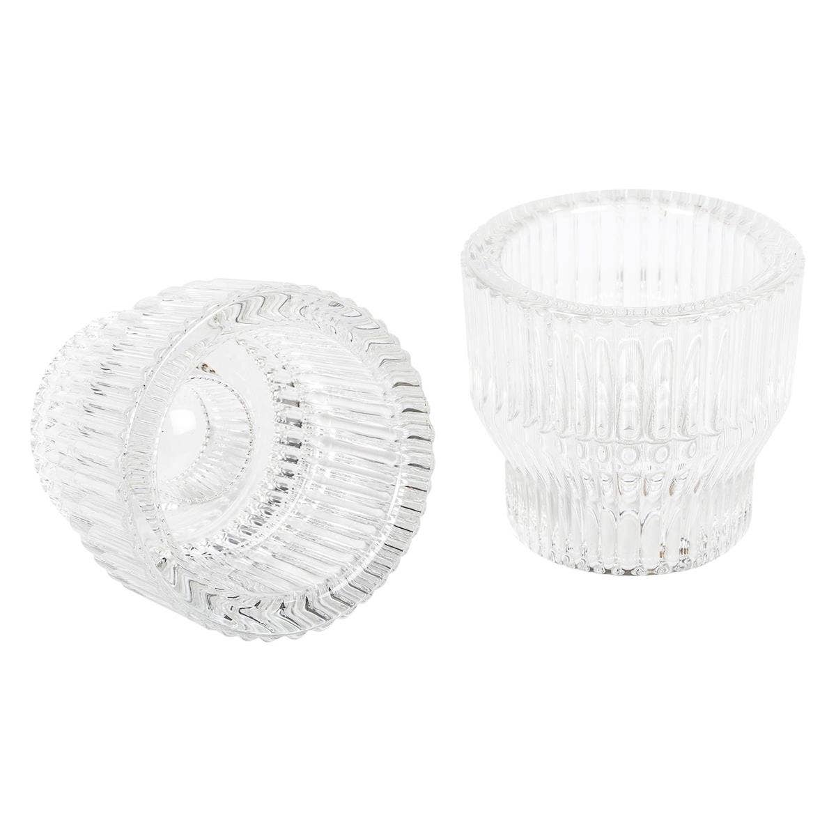 Truu Design - Wholesale Candle Holder - Truu Design Glass 2-Way Candle Holder, Taper/ T-light2