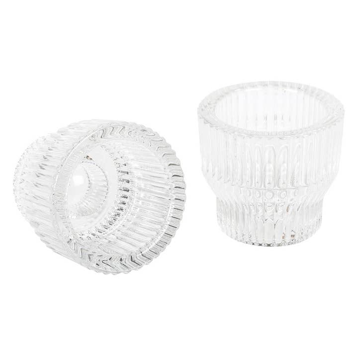 Truu Design - Wholesale Candle Holder - Truu Design Glass 2-Way Candle Holder, Taper/ T-light2