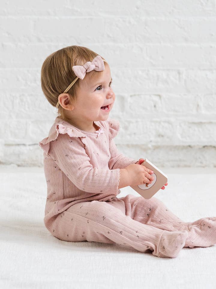 Colored Organics - Wholesale Jumpsuit - Baby - Addy Brushed Back Pointelle Flutter Sleeve Footed Romper4