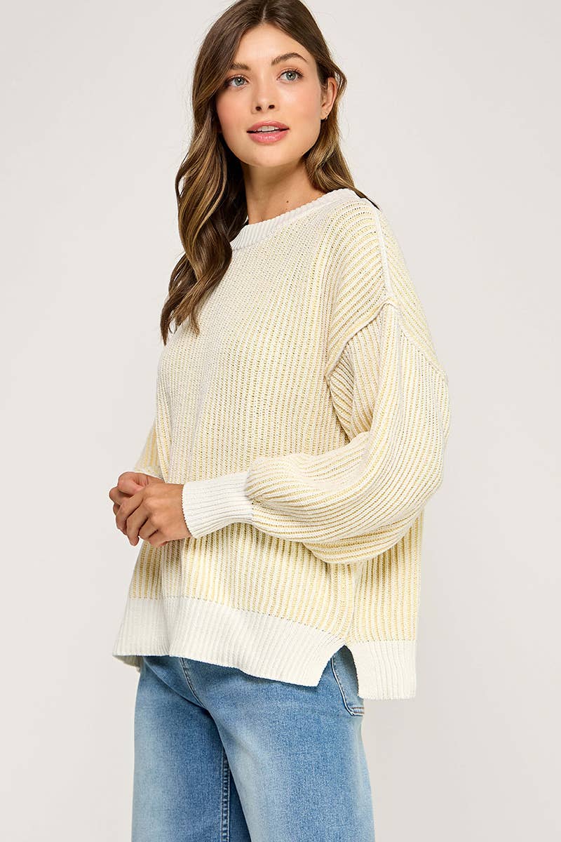 Miss Love - Wholesale Knit Sweater - Women's - Super Soft Strip Sweater32