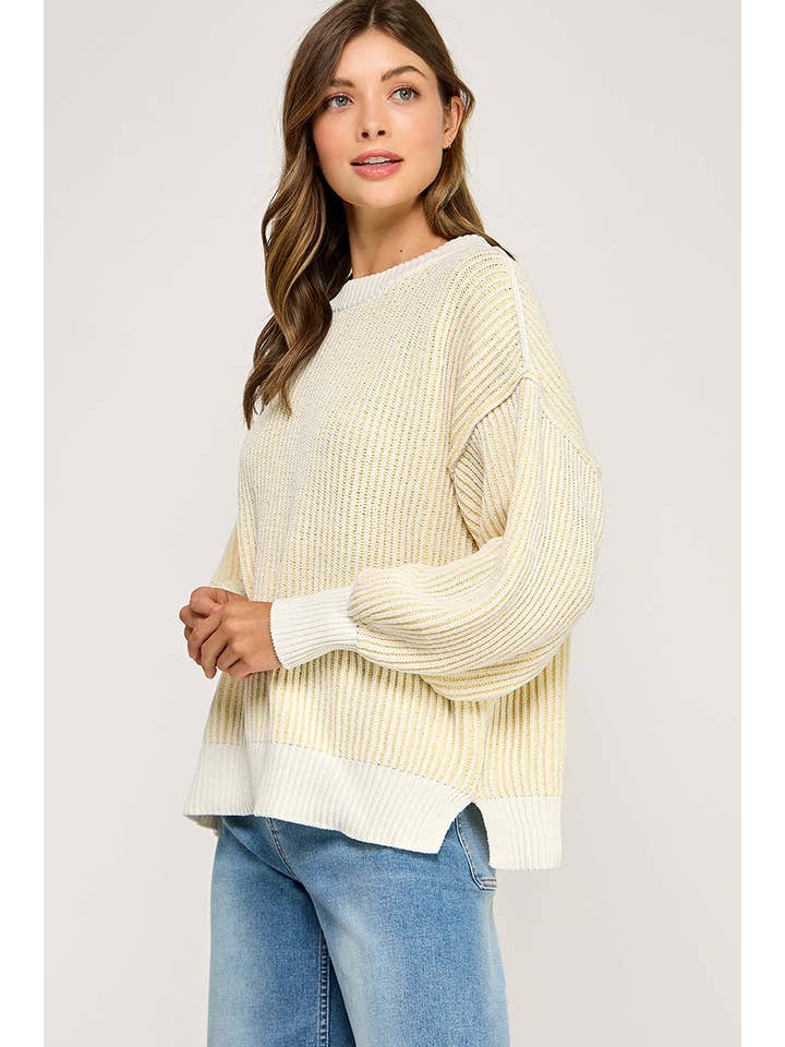 Miss Love - Wholesale Knit Sweater - Women's - Super Soft Strip Sweater32
