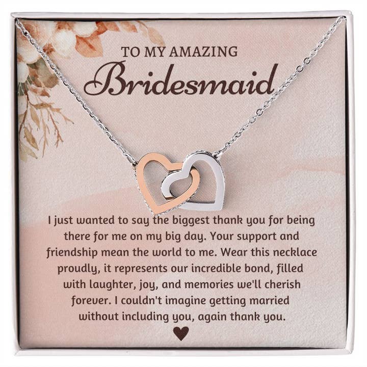 Bridesmaid Thank You Gift Heart Necklace | Limited Edition for wholesale by Carpe Diem Gifts