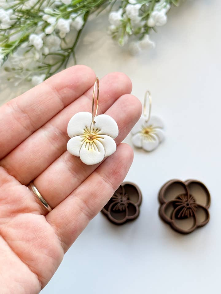 Pansy Flower Spring Polymer Clay Cutter for wholesale by Tera Clay