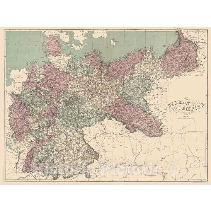 Mapa histórico - Atlas mundial - Imperio Alemán de 1873. para venta al por mayor de Historic Pictoric