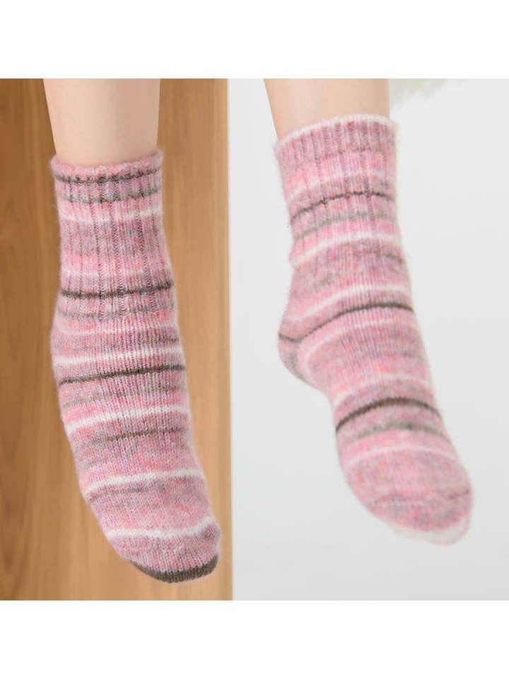 Comfortarians - Wholesale Socks - Women's - Stripes Wool Socks For Women | Cozy Wool Angora Socks