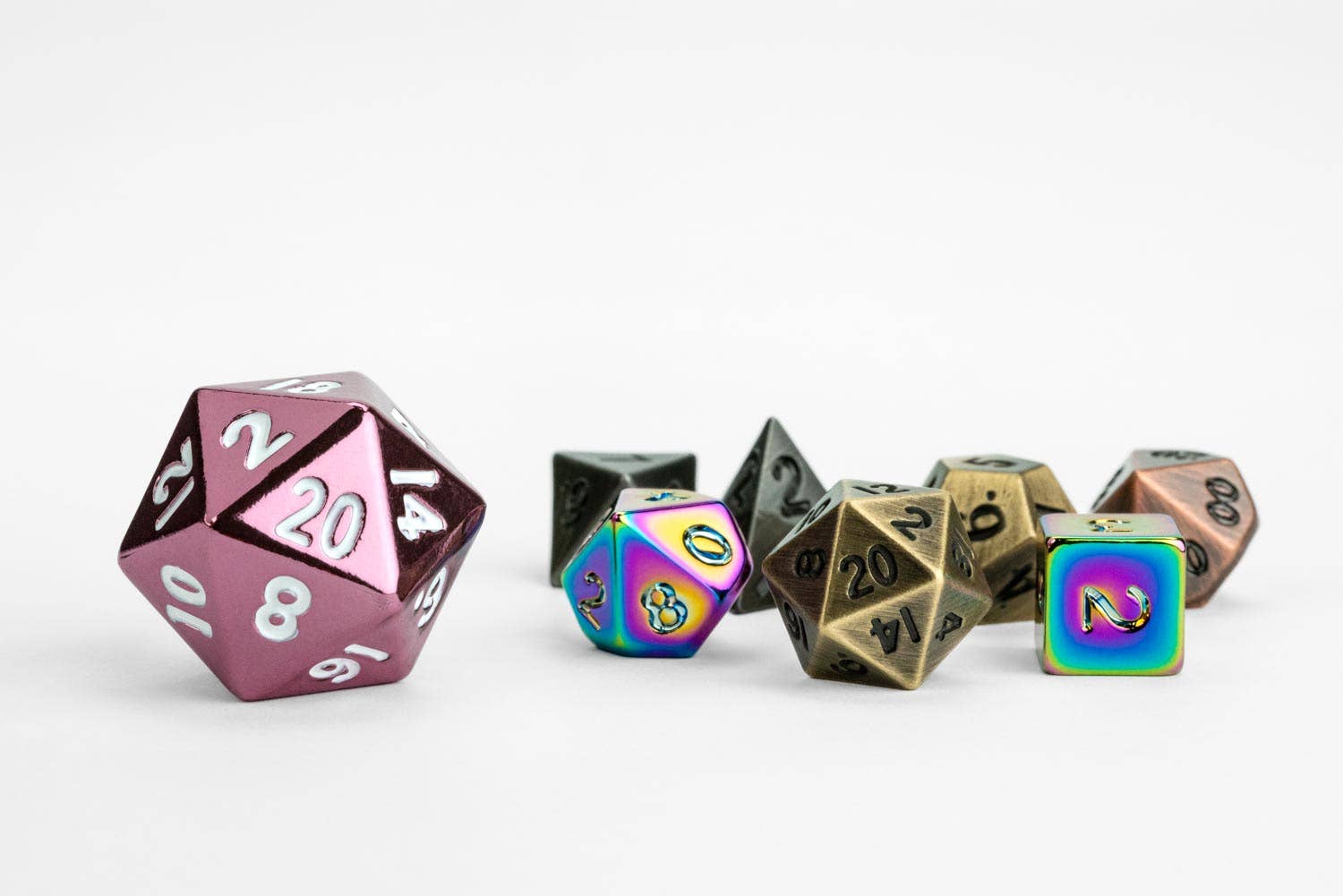 FanRoll by Metallic Dice Games – wholesale Tärning – Mystery Misfit Mini Metal Polyhedral Tärningsset8