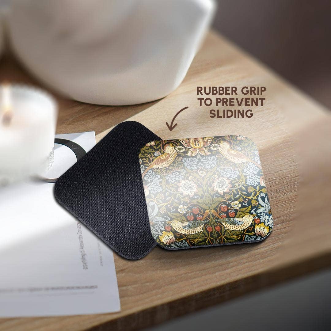 3dRose - Wholesale Coasters - 3dRose, William Morris Strawberry Thief Pattern, Coaster10