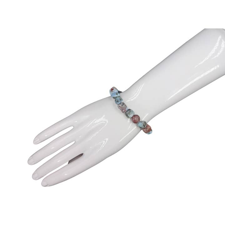 IST Jewelry - Wholesale Beaded Bracelet - Larimar Nuggets Stretch Bracelet