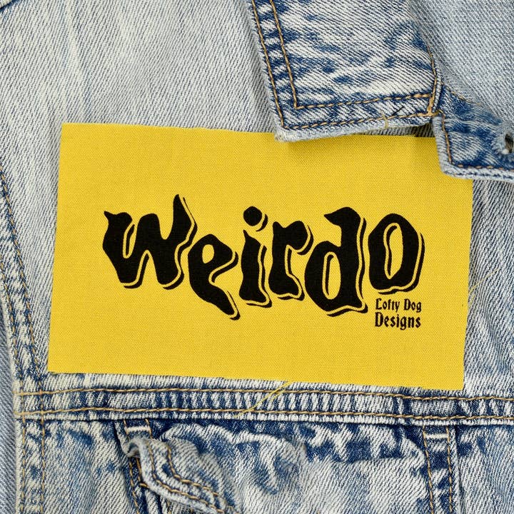 Weirdo Screen Print Patch - Four Colors for wholesale by Lofty Dog Designs