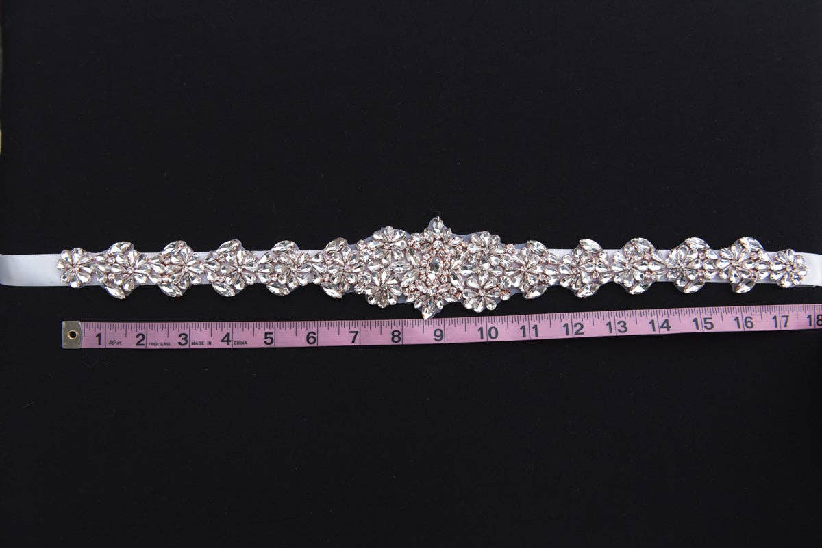 Brides and Belts - Wholesale Belt - Women's - Jayda Rose Gold Crystal Wedding Belt6