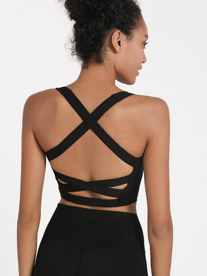 React Activewear – wholesale Sports bra – Women's – Kathryn Sports Bra - Black0