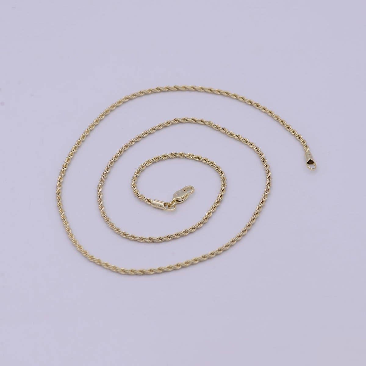 Aim Eternal - Vente Collier maille et chaîne - Collier Chaîne Corde Torsadée - Chaîne de Collier en Or Rempli 14K - Collier Corde de 20 Pouces avec Fermoirs Mousqueton | Prix de Liquidation WA-5261