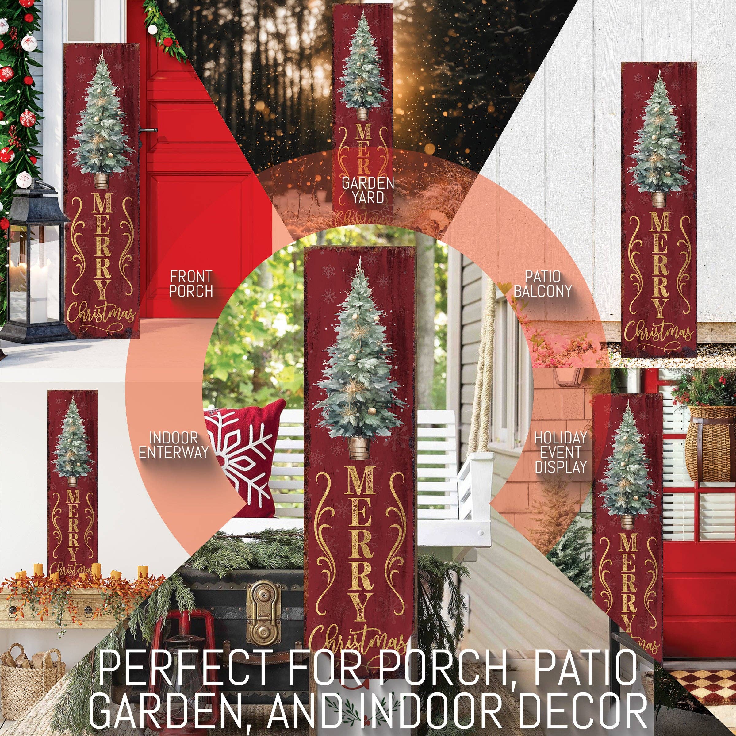 TX USA Corporation - Wholesale Christmas Decoration - Vintage Farmhouse Merry Christmas Porch Sign | Outdoor Holiday Decor2