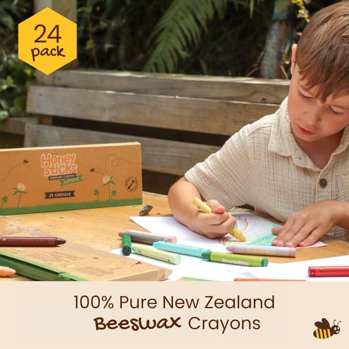 Honeysticks - Wholesale Crayons - Kids & Baby - Honeysticks Jumbo Crayons (24 Pk) - 100% Pure Beeswax Crayon