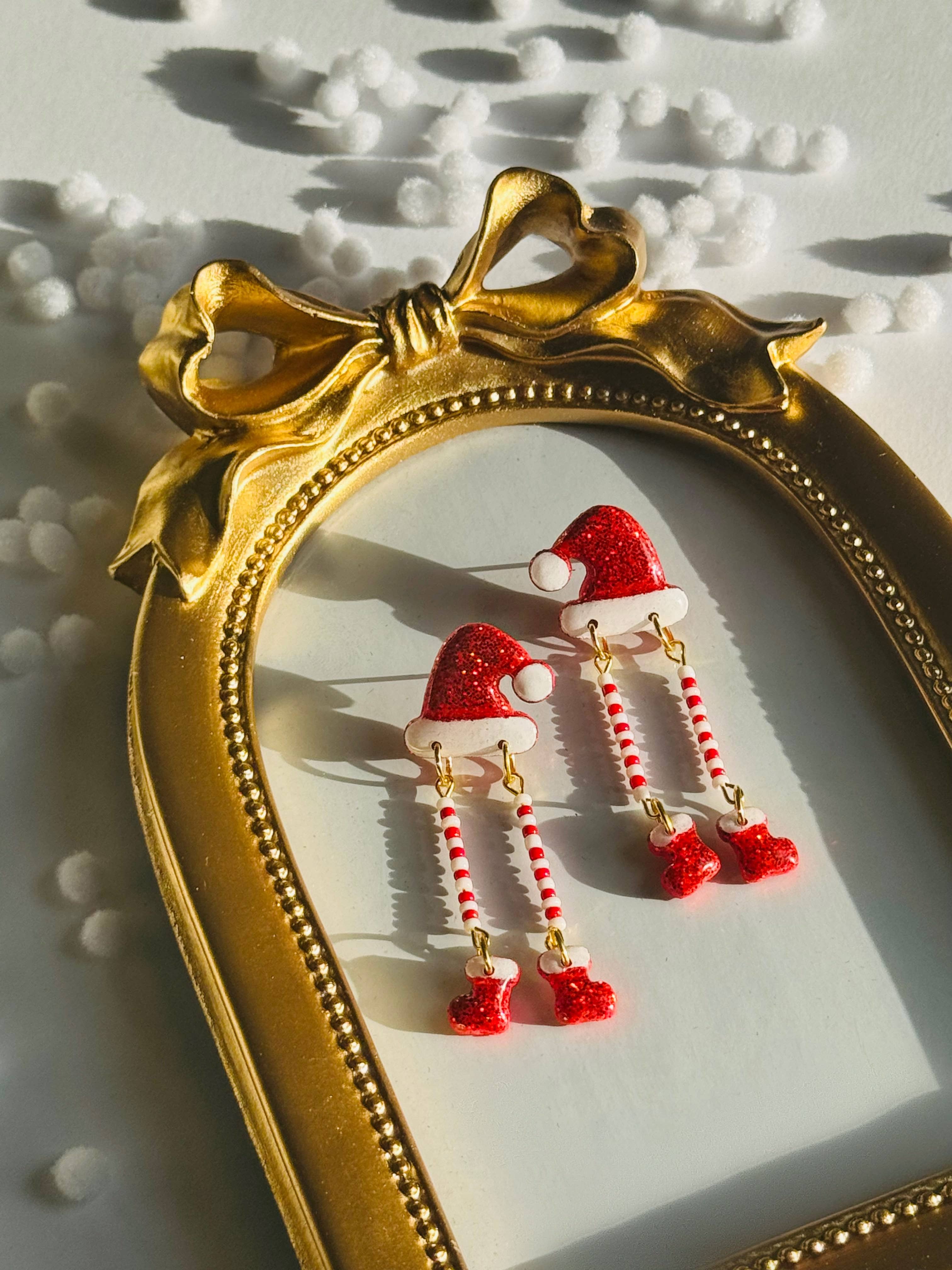 Delaney and Blu - Wholesale Dangle Earrings - Santa's Helper