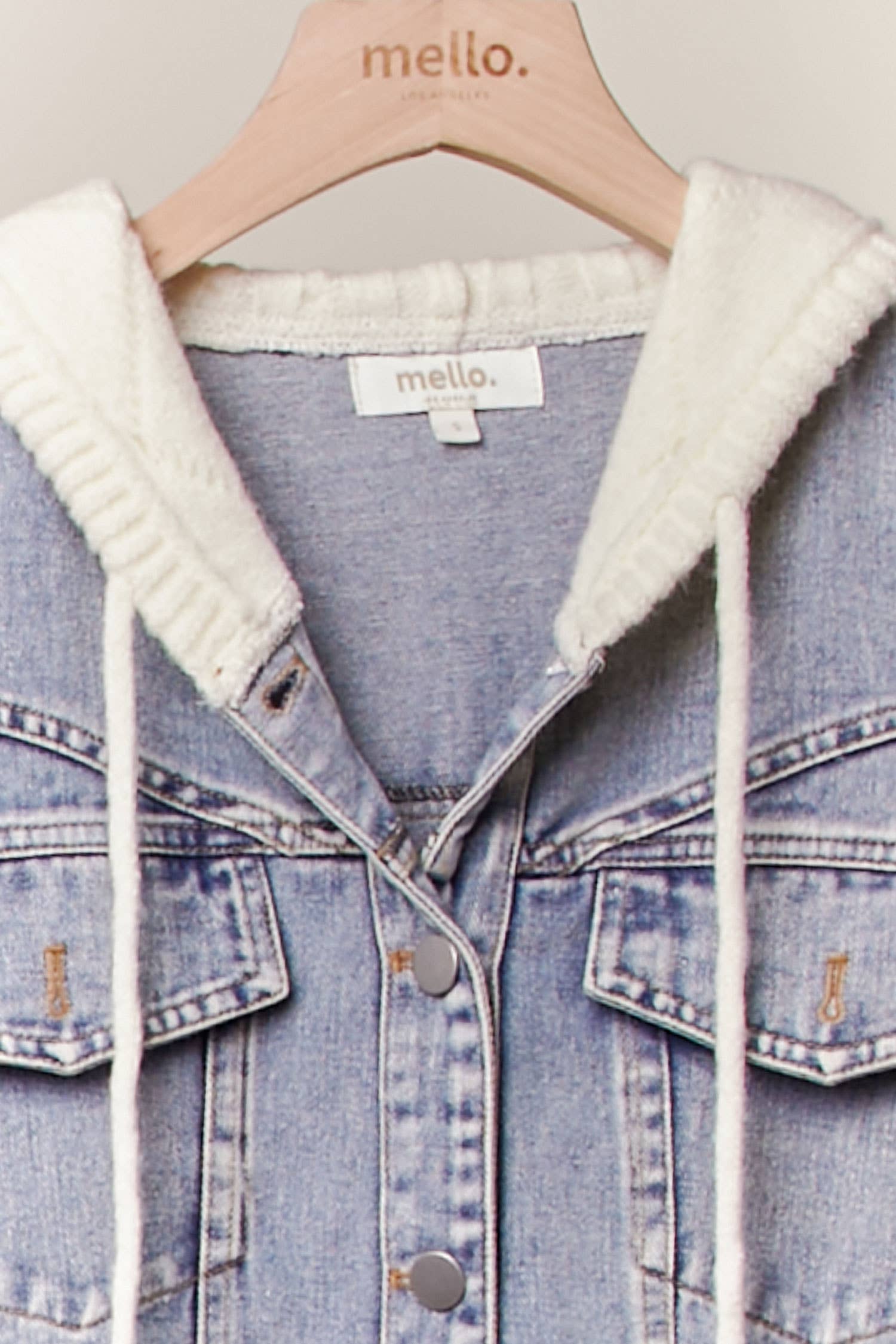 Cable Knit Sleeve Denim Jacket for wholesale on Faire2