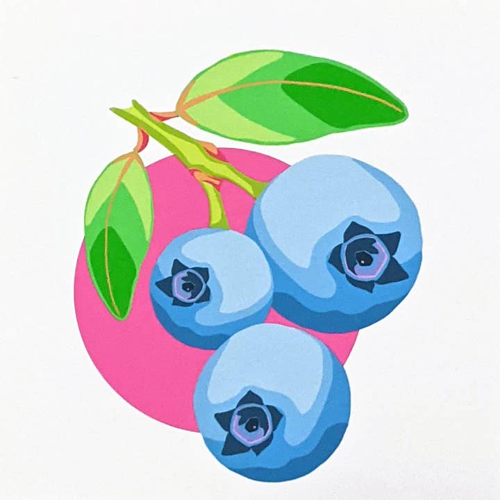 "Pink Blueberries" Archival Fine Art Print (5"x7" Vertical) for wholesale by When Studio