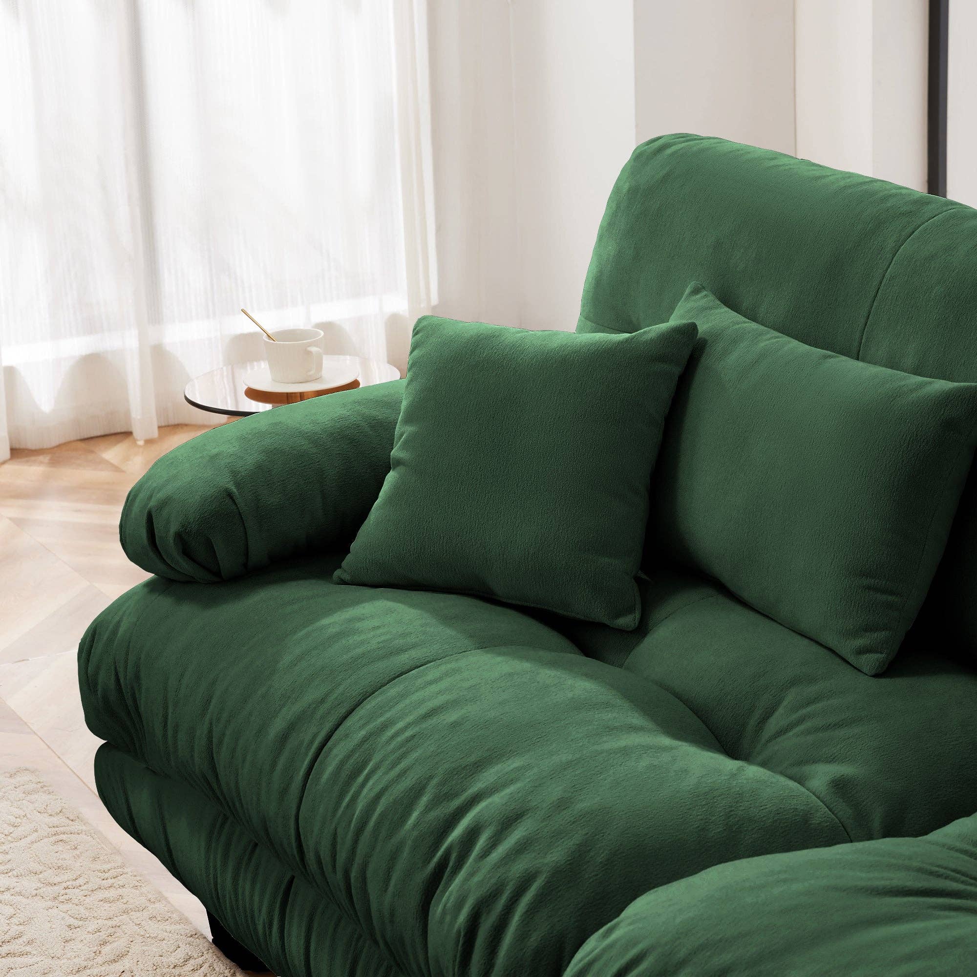 39F Inc. - Wholesale Sofa - Modular U-Shaped 4-Seat Green Chenille Sectional Sofa15