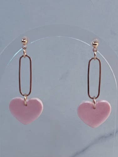 Dainty Heart Dangle Earrings for wholesale by Maia Sol Designs