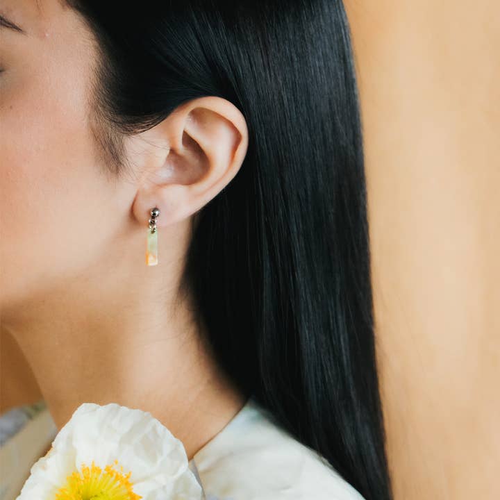 Light Pastel Tiny Strip Dangle Earrings for wholesale by Amber & Orange