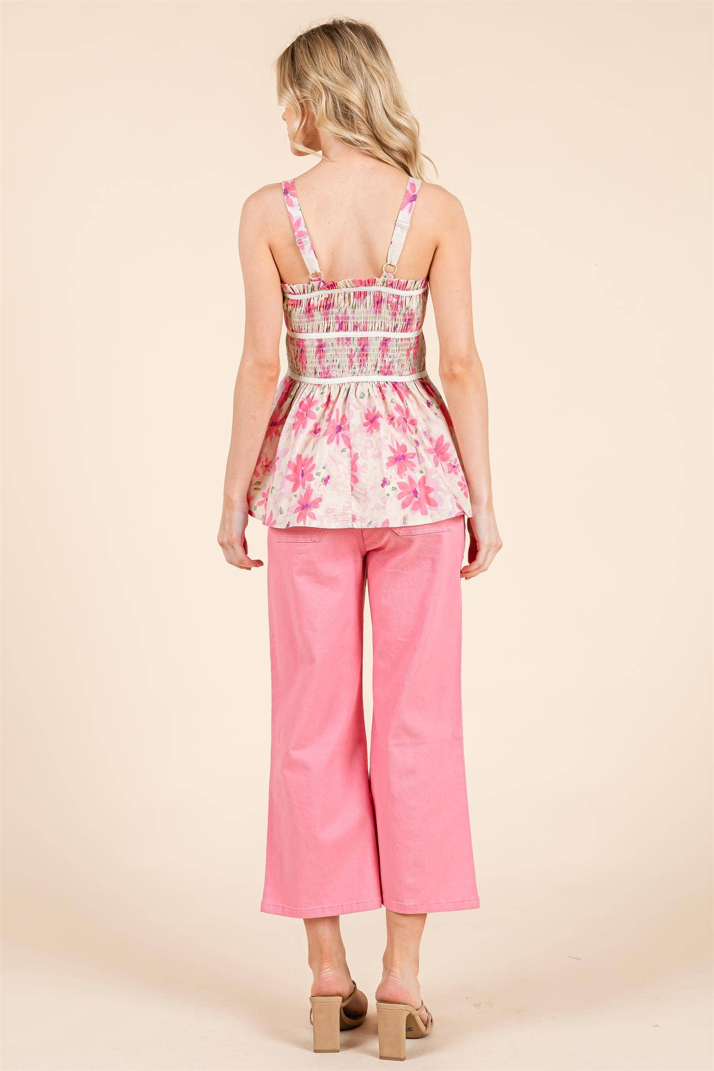 GeeGee x Lovelo - Wholesale Pants - Women's - Blanket Stitching High-Waisted Cropped Pants, OP51712.11