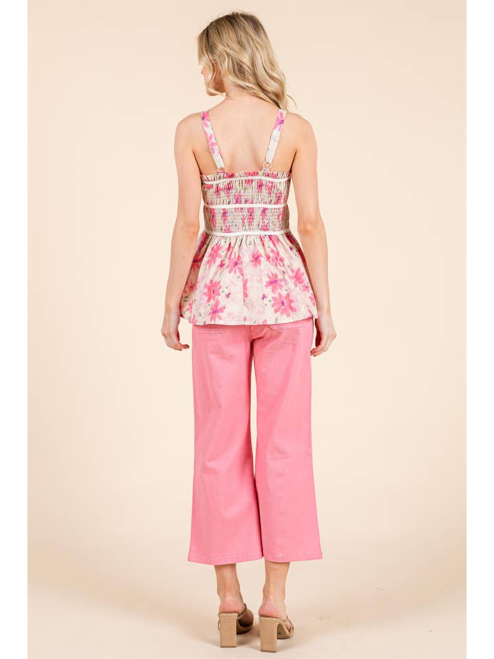 GeeGee x Lovelo - Wholesale Pants - Women's - Blanket Stitching High-Waisted Cropped Pants, OP51712.11