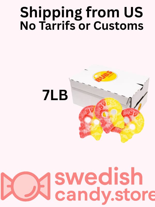 Bubs Sour Skulls 3,2kg/7 LB Doces Suecos por atacado de Swedishcandy.store US