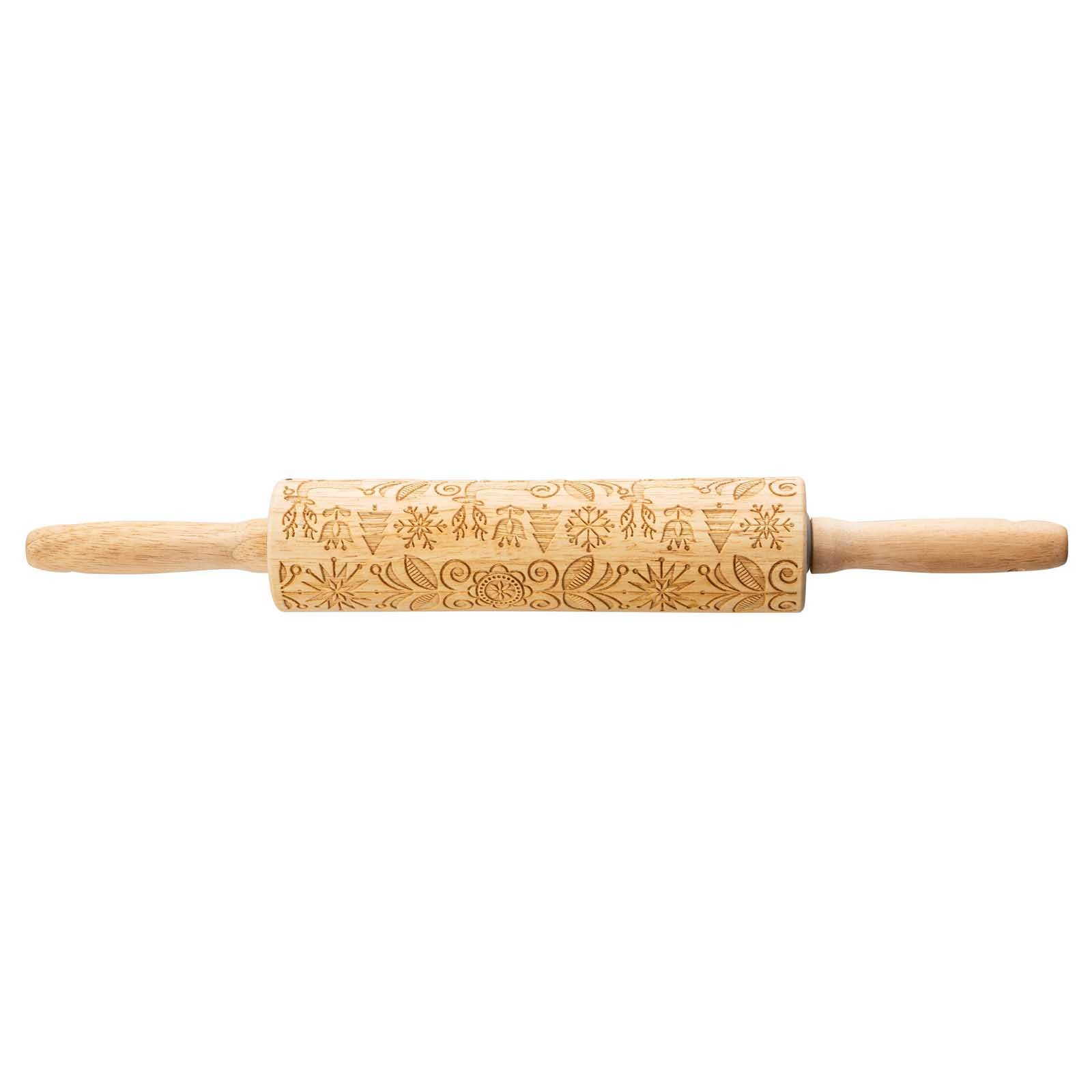 TableCraft Products Company - Wholesale Rolling Pin - 15.25" Embossed Rolling Pin, Winter Design1